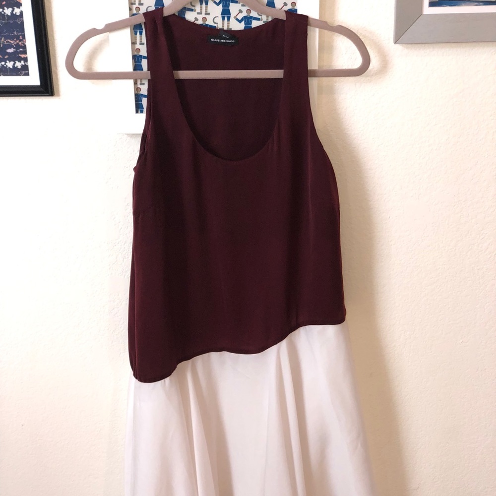 Beautiful dress with Bordeaux top and white bottom